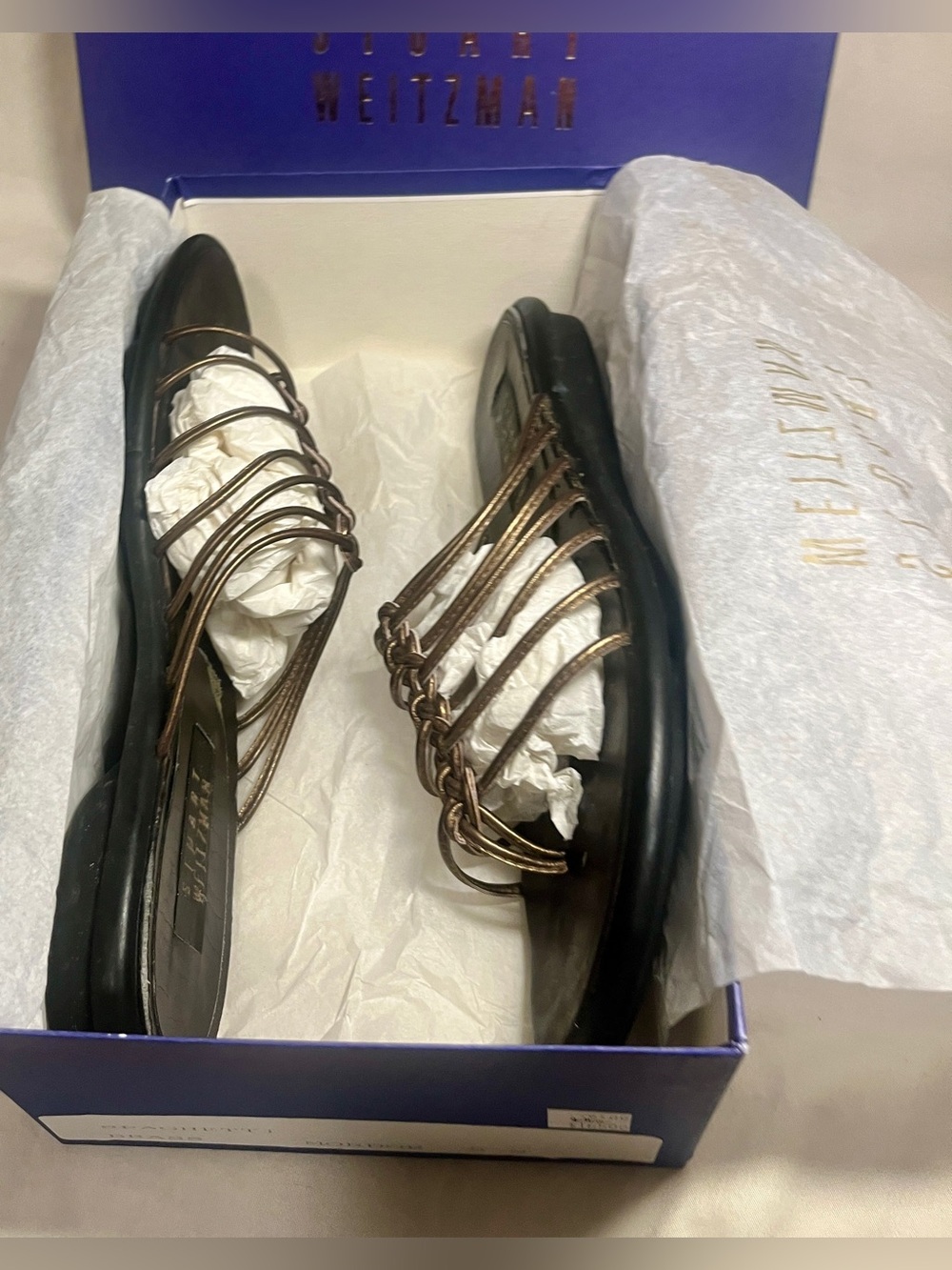 Stuart Weitzman Bronze Sandals | Pre-Owned | Original Box | Size 9N